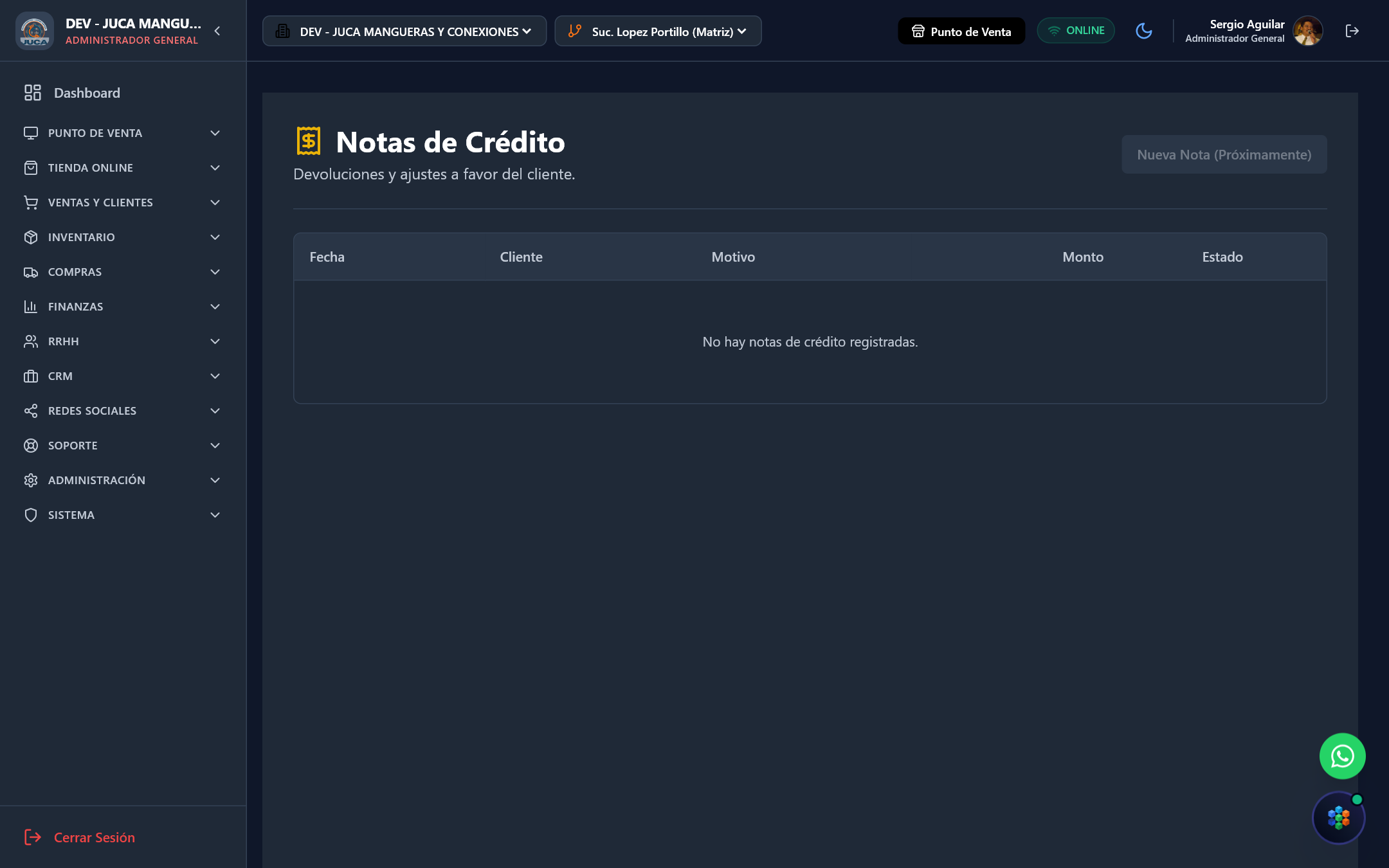 Notas de Crédito y Cancelaciones