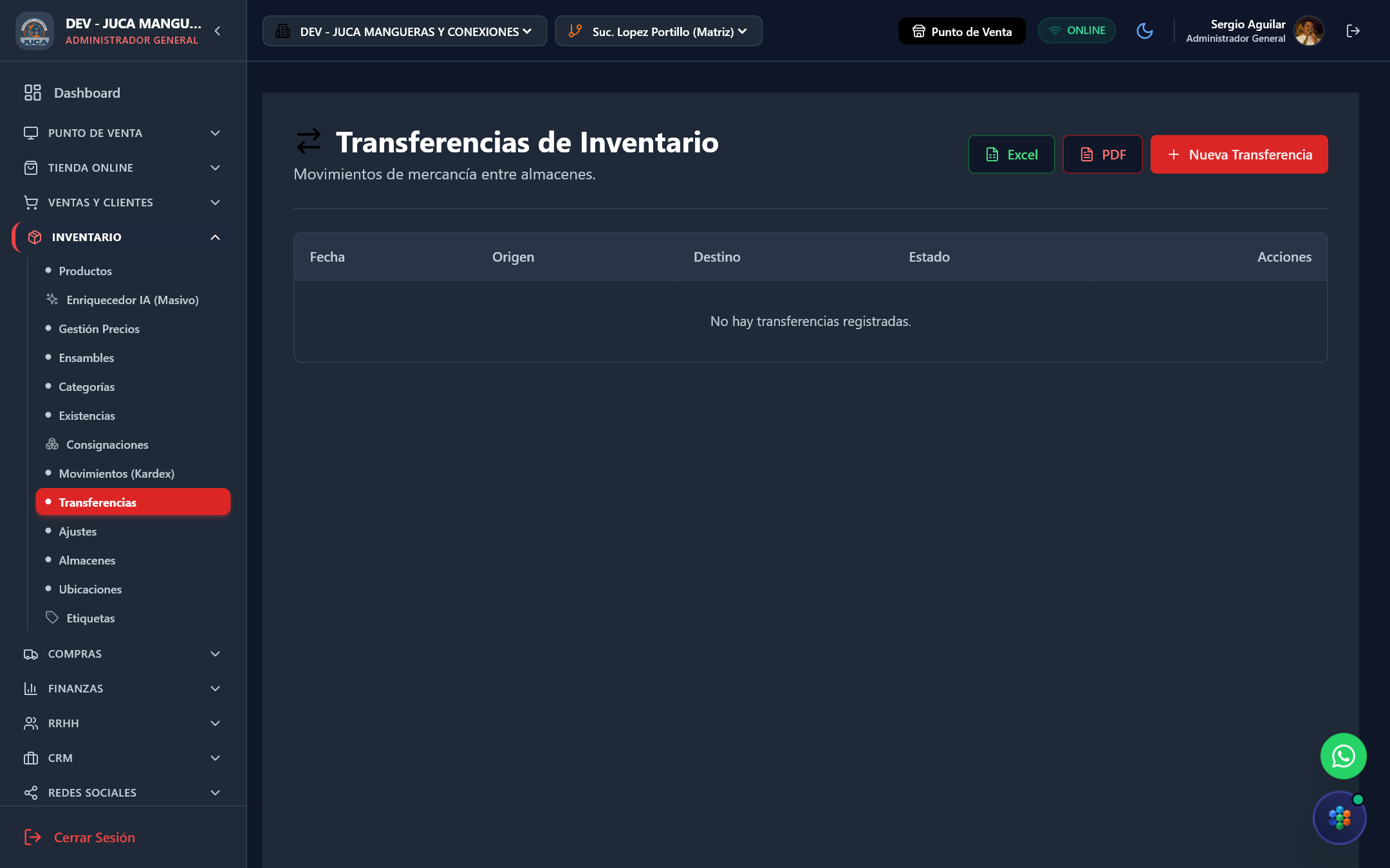 Transferencias entre Sucursales